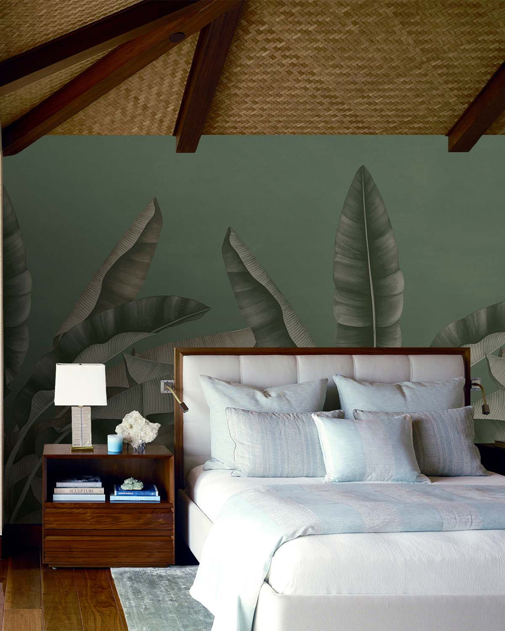 Wet Aloeswood Tropical Banana Fringe Mural M2902