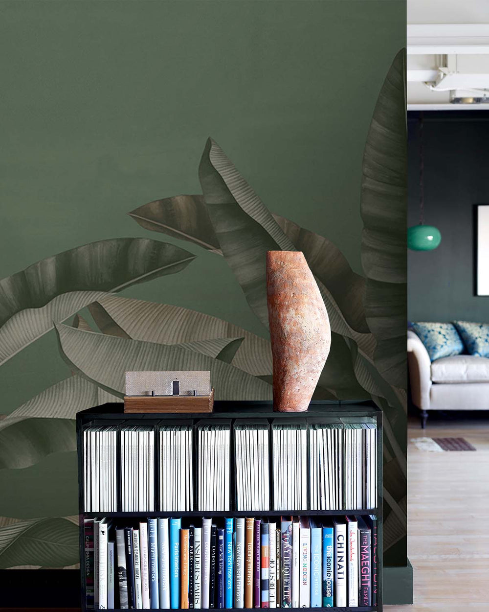 Wet Aloeswood Tropical Banana Fringe Mural M2902- Sample