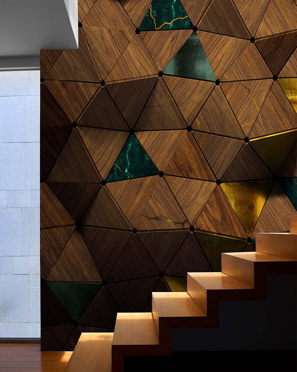 Glazed Ginger Buckled Wall  Collage Mural M2903- Sample