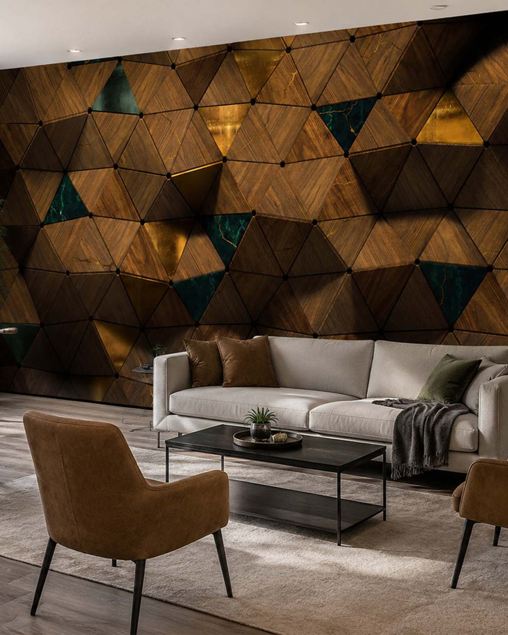 Glazed Ginger Buckled Wall  Collage Mural M2903