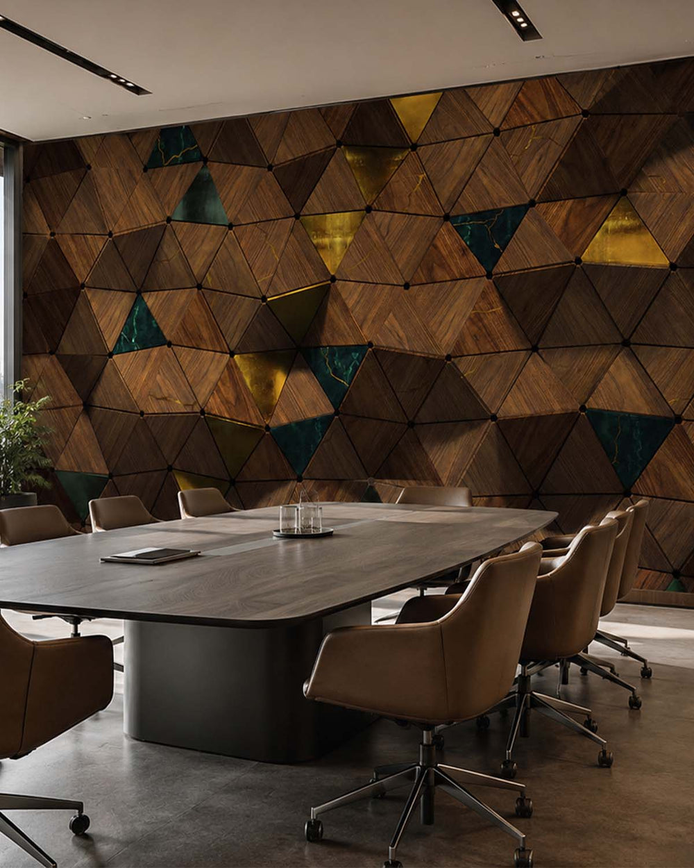 Glazed Ginger Buckled Wall  Collage Mural M2903
