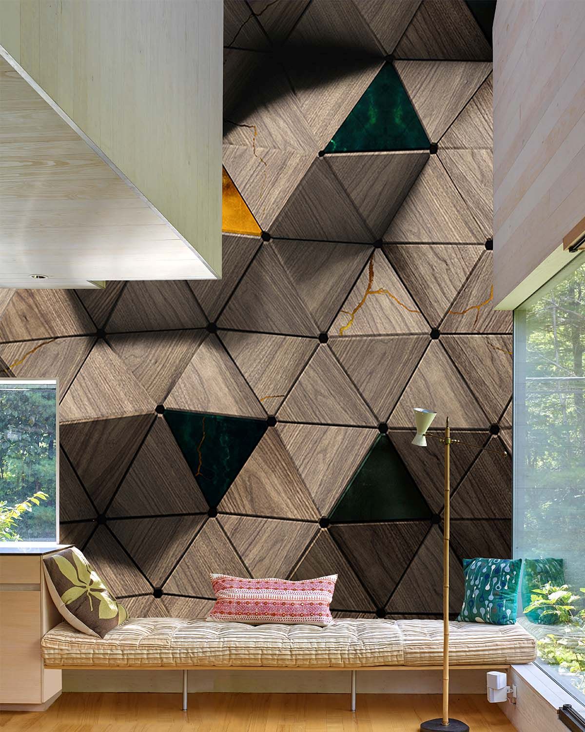 Best Beige Buckled Wall  Collage Mural M2904