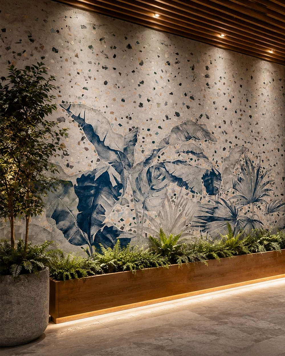 Silver Lake Tropical Mosaic Mural M2905
