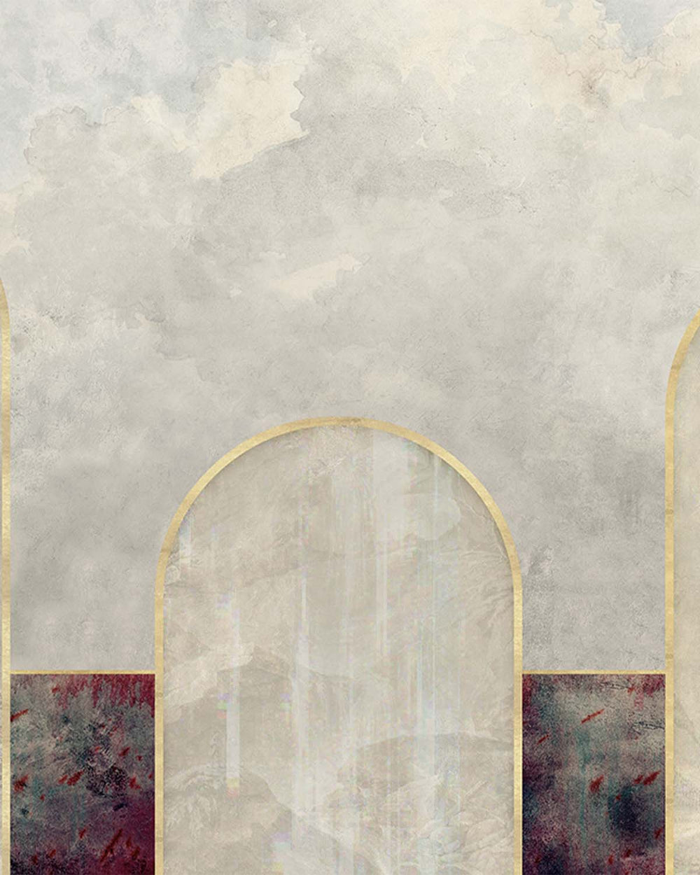 Pipe Clay Concrete Mountain Range Mural M2908- Sample