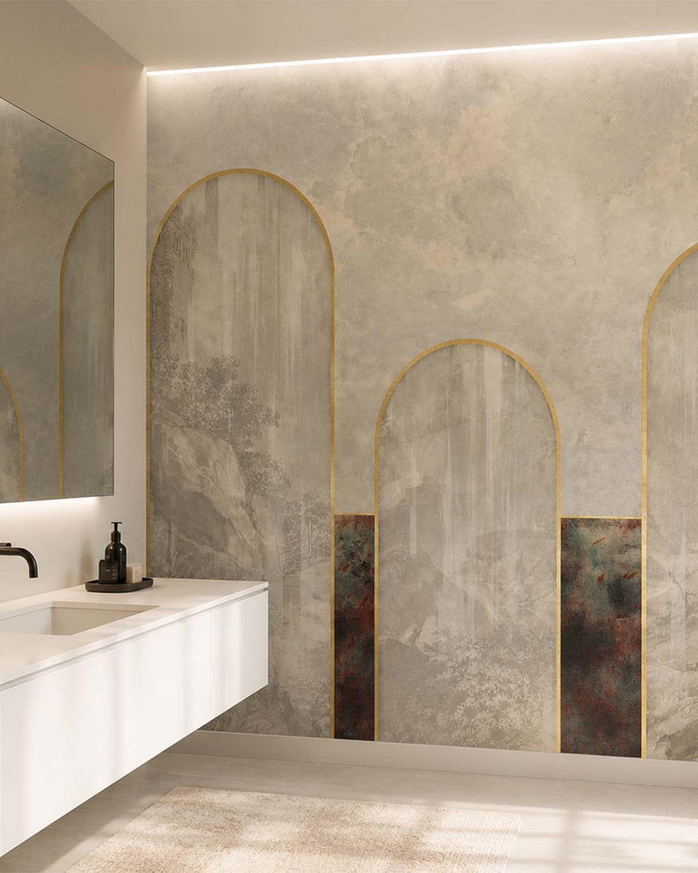 Pipe Clay Concrete Mountain Range Mural M2908- Sample