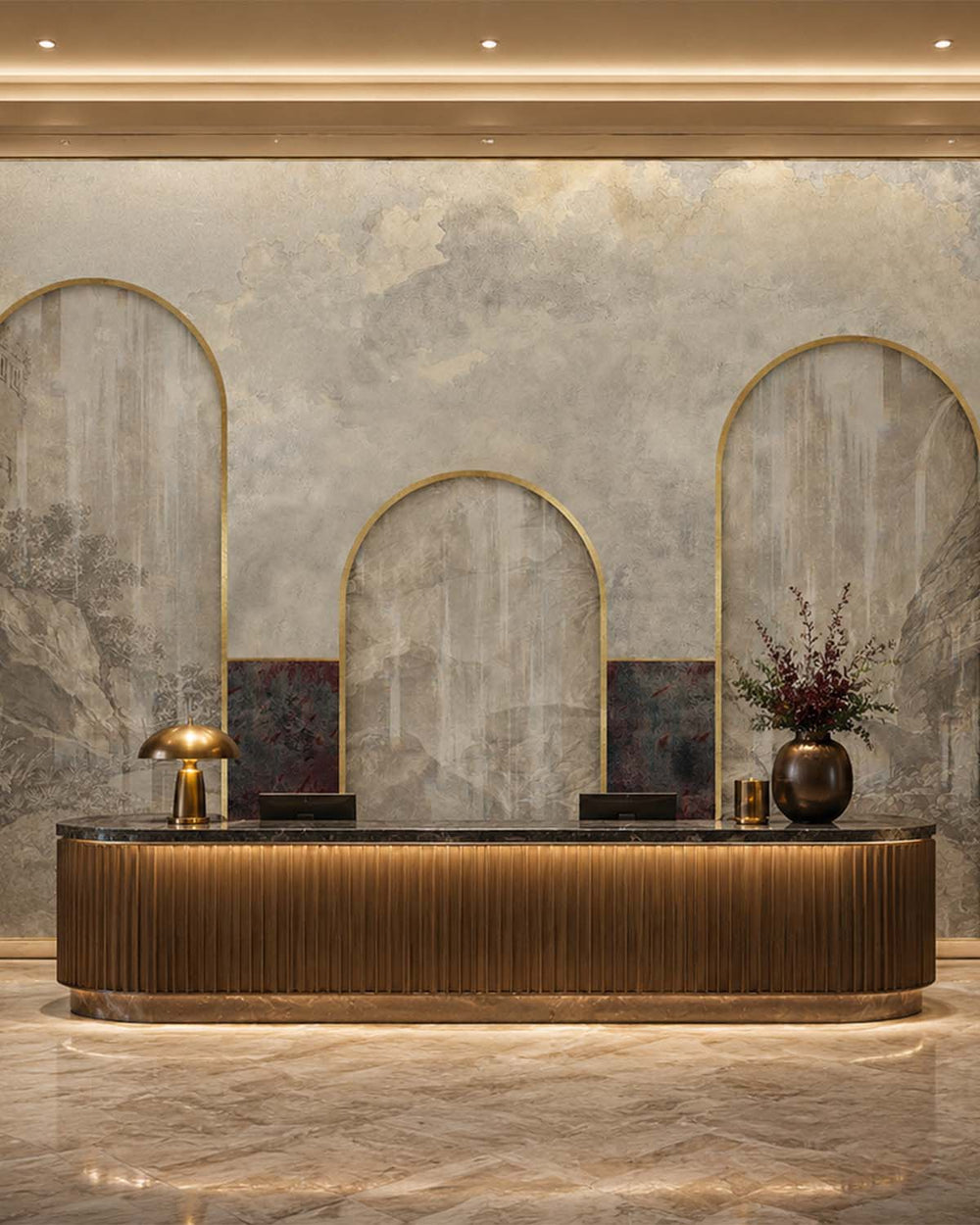 Pipe Clay Concrete Mountain Range Mural M2908- Sample