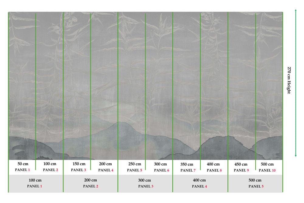Grey Porcelain Abstract Landscape Mural M2910- Sample