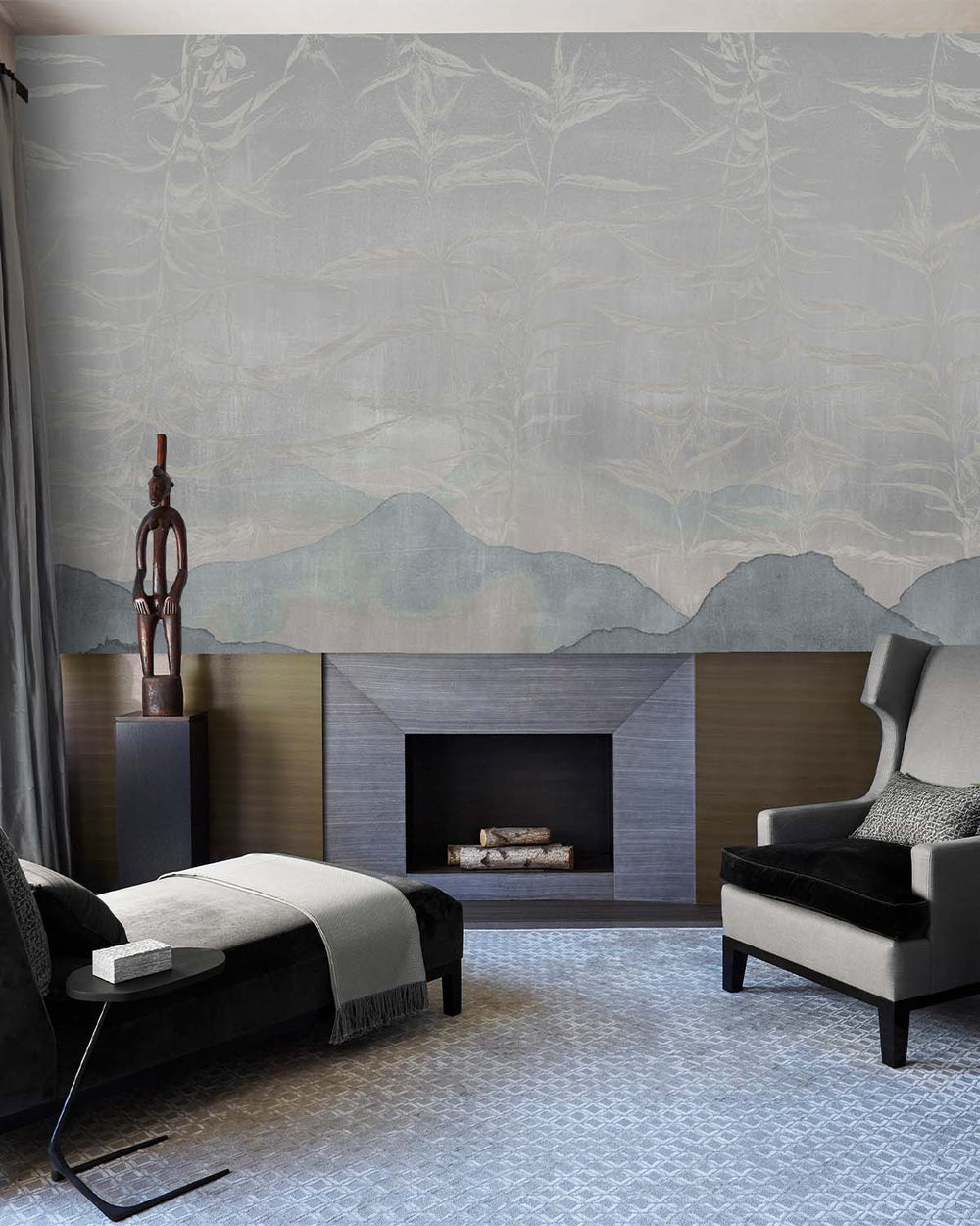 Grey Porcelain Abstract Landscape Mural M2910- Sample