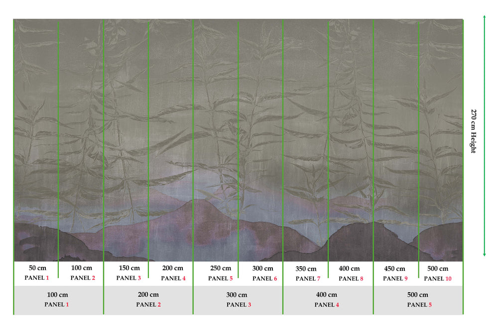 Natural Grey Abstract Landscape Mural M2911- Sample
