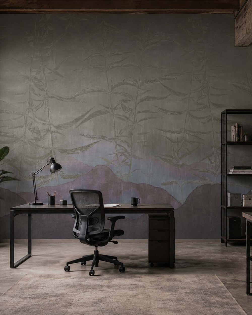 Natural Grey Abstract Landscape Mural M2911- Sample