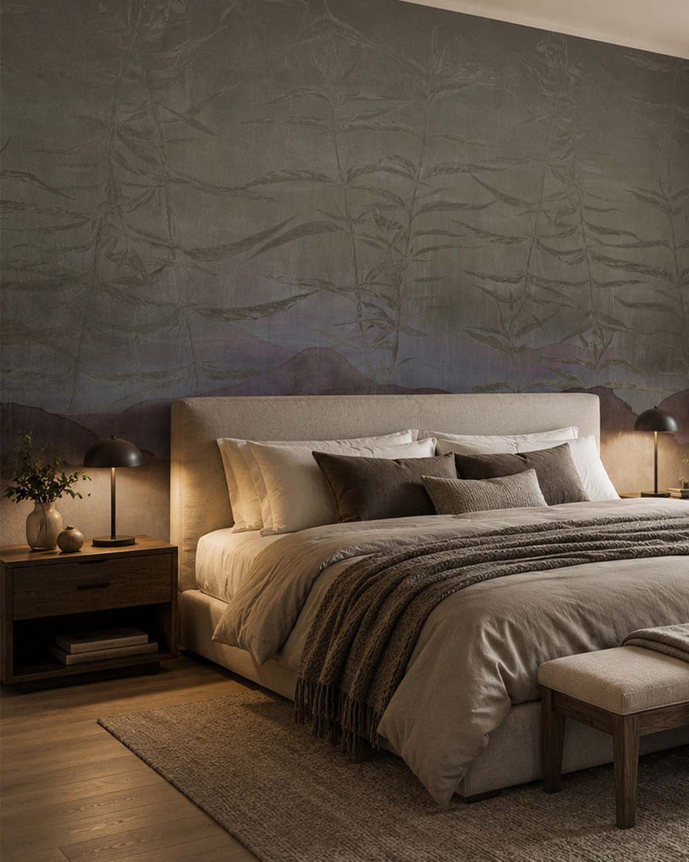 Natural Grey Abstract Landscape Mural M2911- Sample