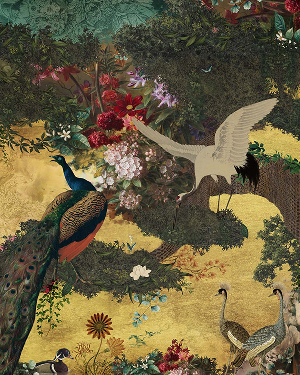 Aimiru Brown Botanical Eden Mural M2912