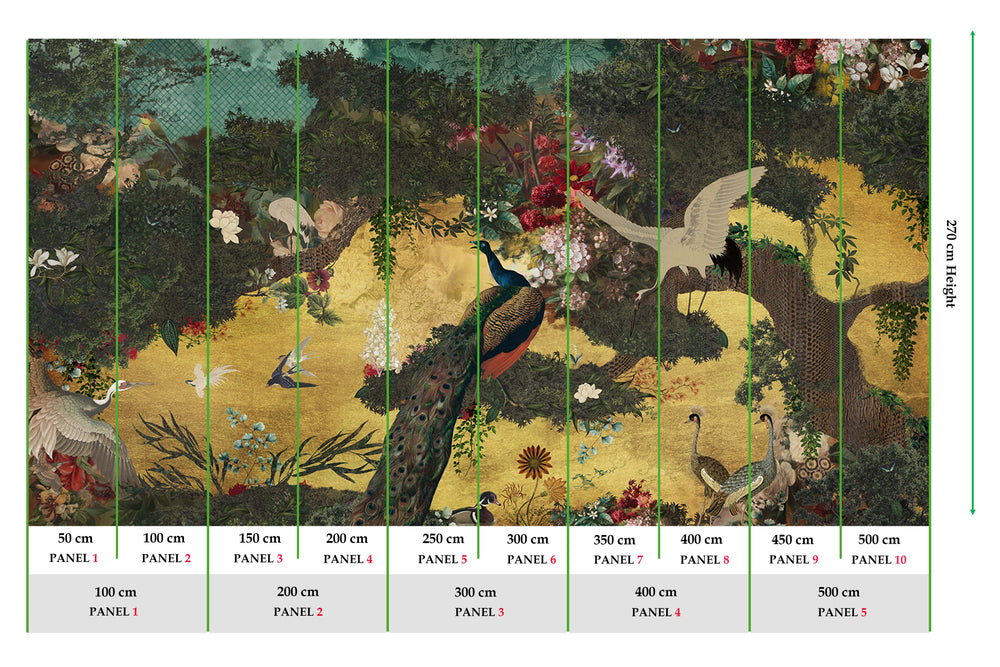 Aimiru Brown Botanical Eden Mural M2912- Sample