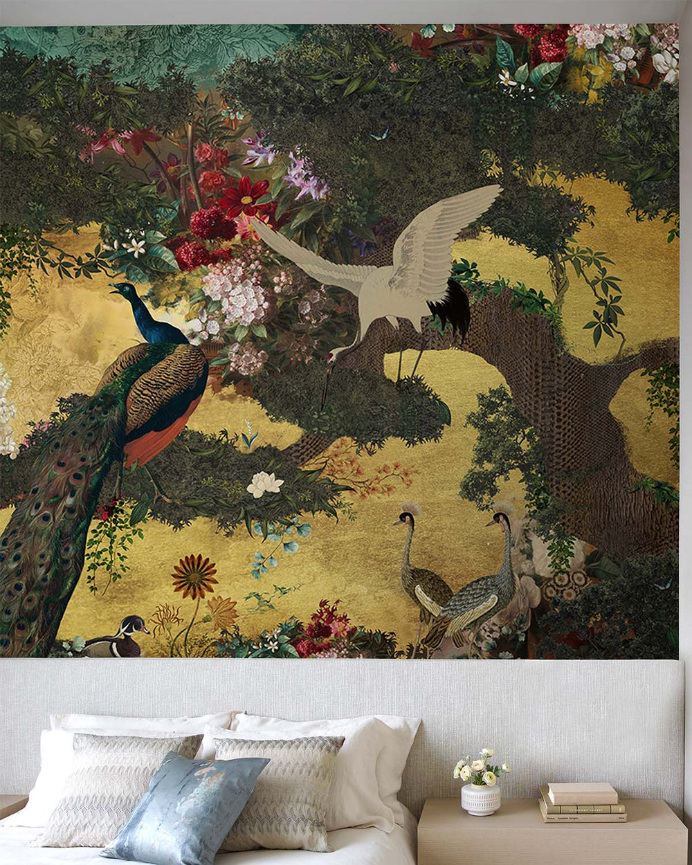 Aimiru Brown Botanical Eden Mural M2912