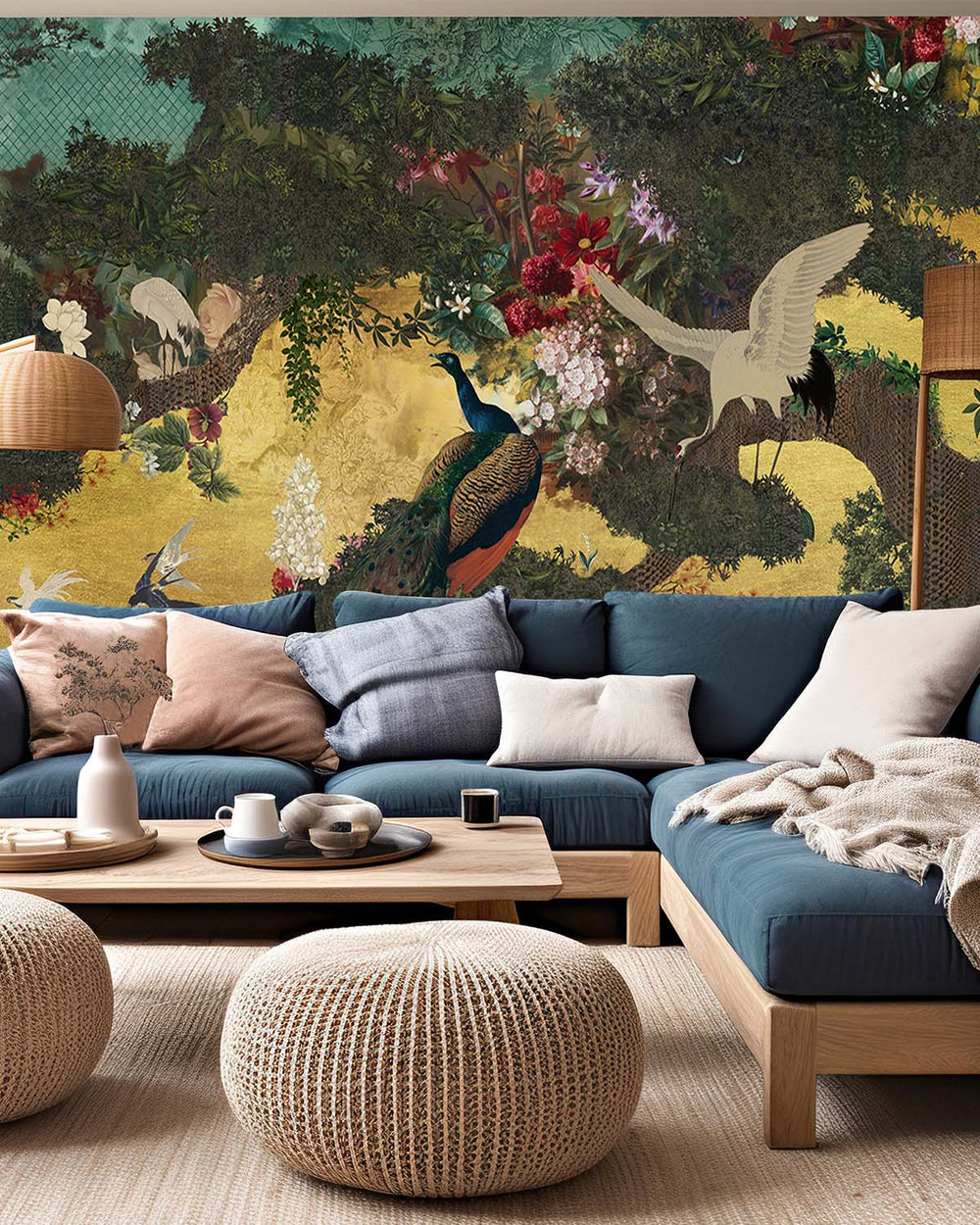 Aimiru Brown Botanical Eden Mural M2912