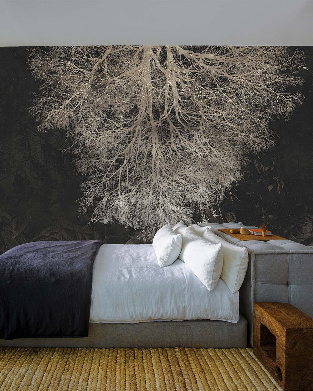 Black Chestnut Oak Gothic Floral Mural M2914