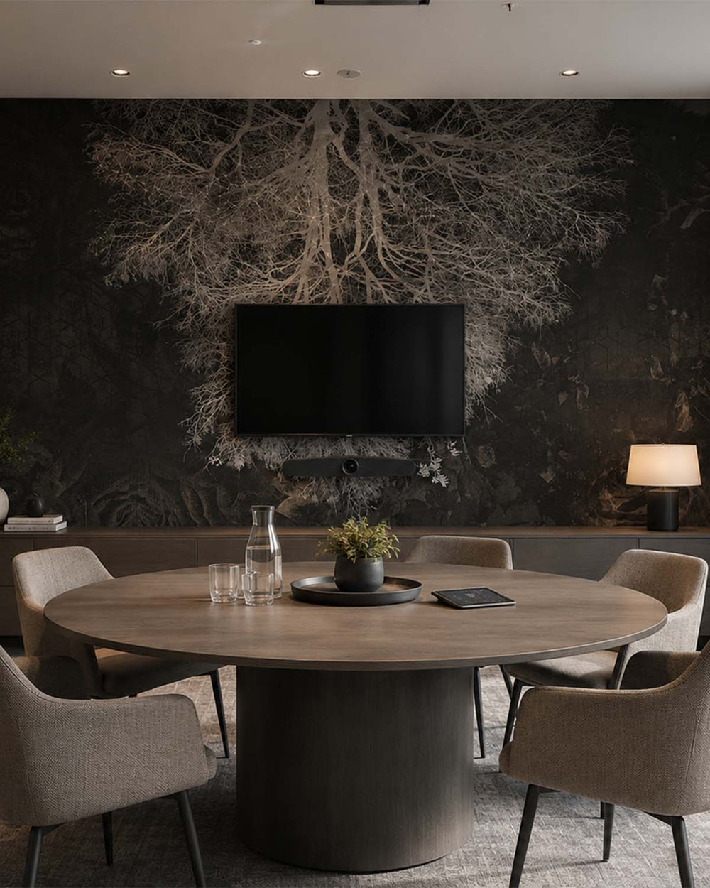 Black Chestnut Oak Gothic Floral Mural M2914