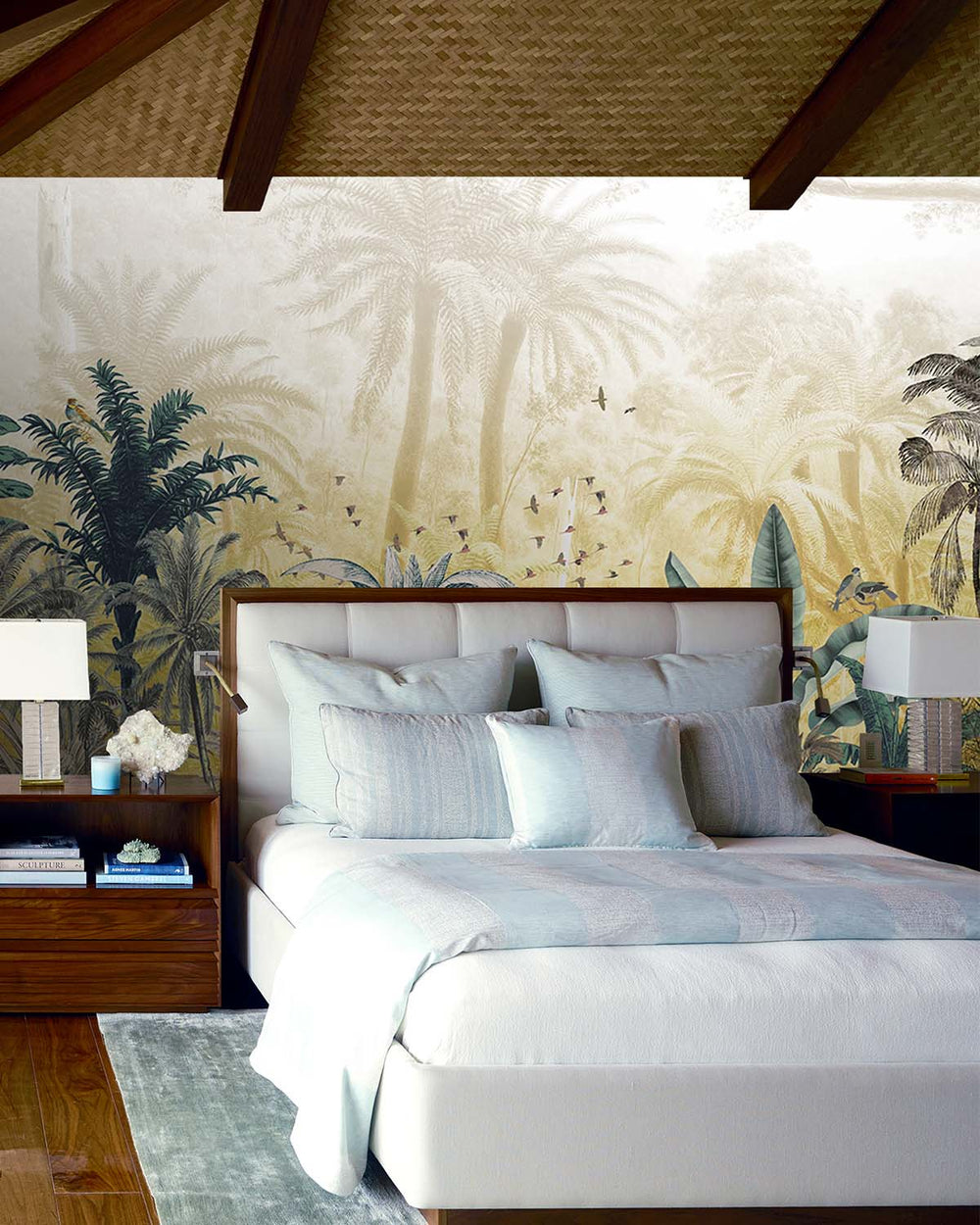 Winter Hazel Tropical Jungle Mural M2918- Sample
