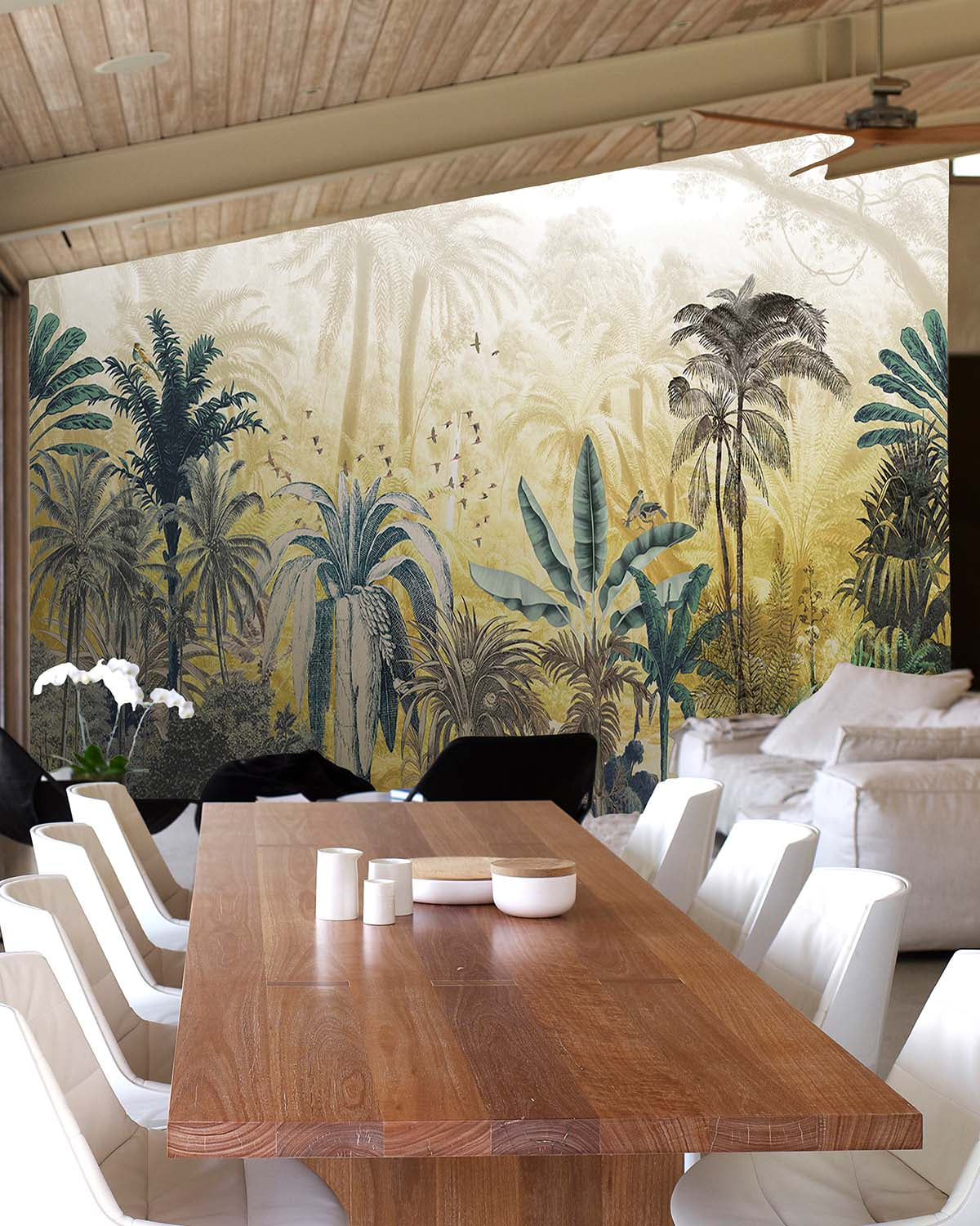 Winter Hazel Tropical Jungle Mural M2918- Sample