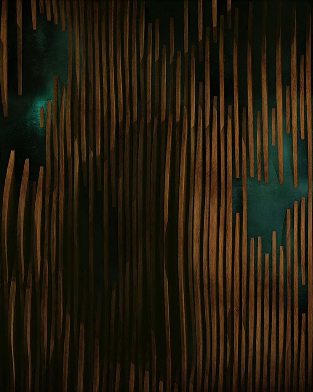 Pullman Brown Abstract Stripes Mural M2919