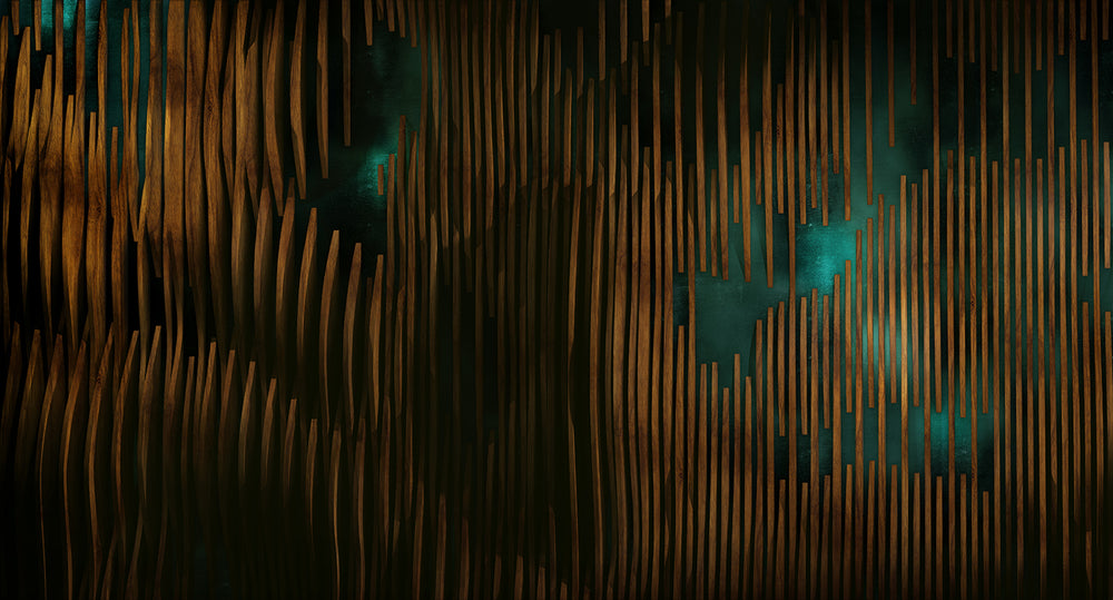 Pullman Brown Abstract Stripes Mural M2919