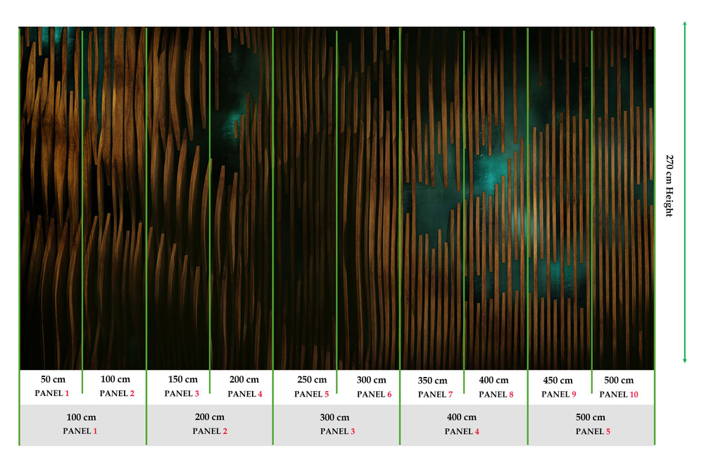 Pullman Brown Abstract Stripes Mural M2919