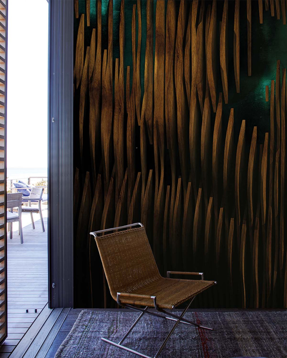 Pullman Brown Abstract Stripes Mural M2919- Sample