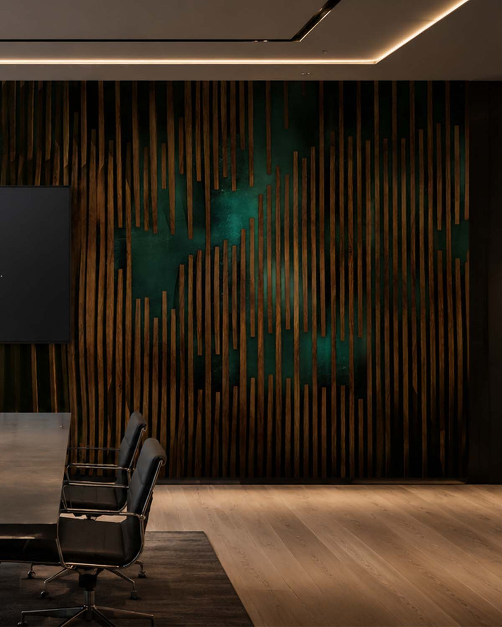 Pullman Brown Abstract Stripes Mural M2919- Sample