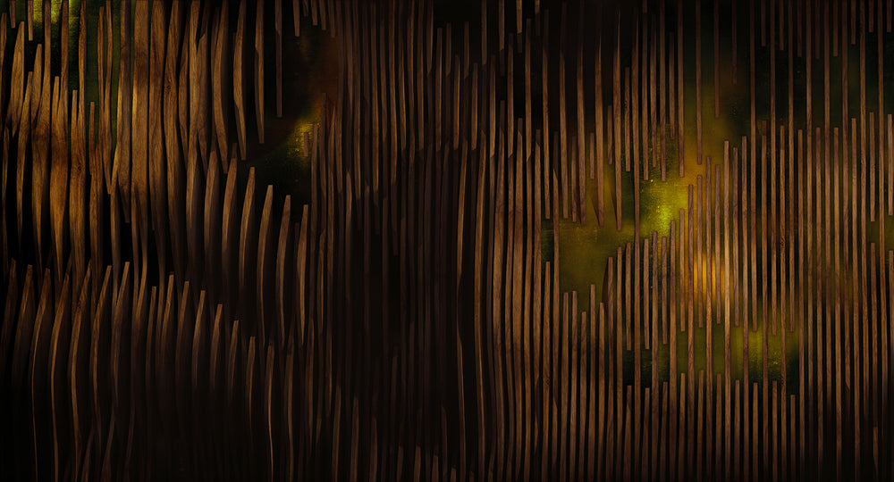 Otter Brown Abstract Stripes Mural M2920