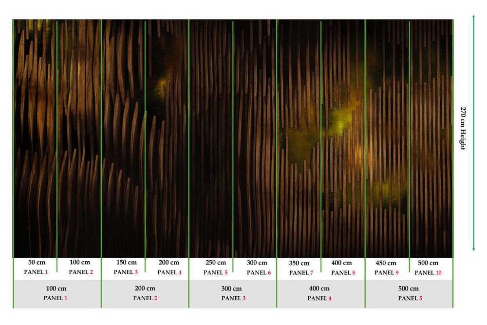 Otter Brown Abstract Stripes Mural M2920