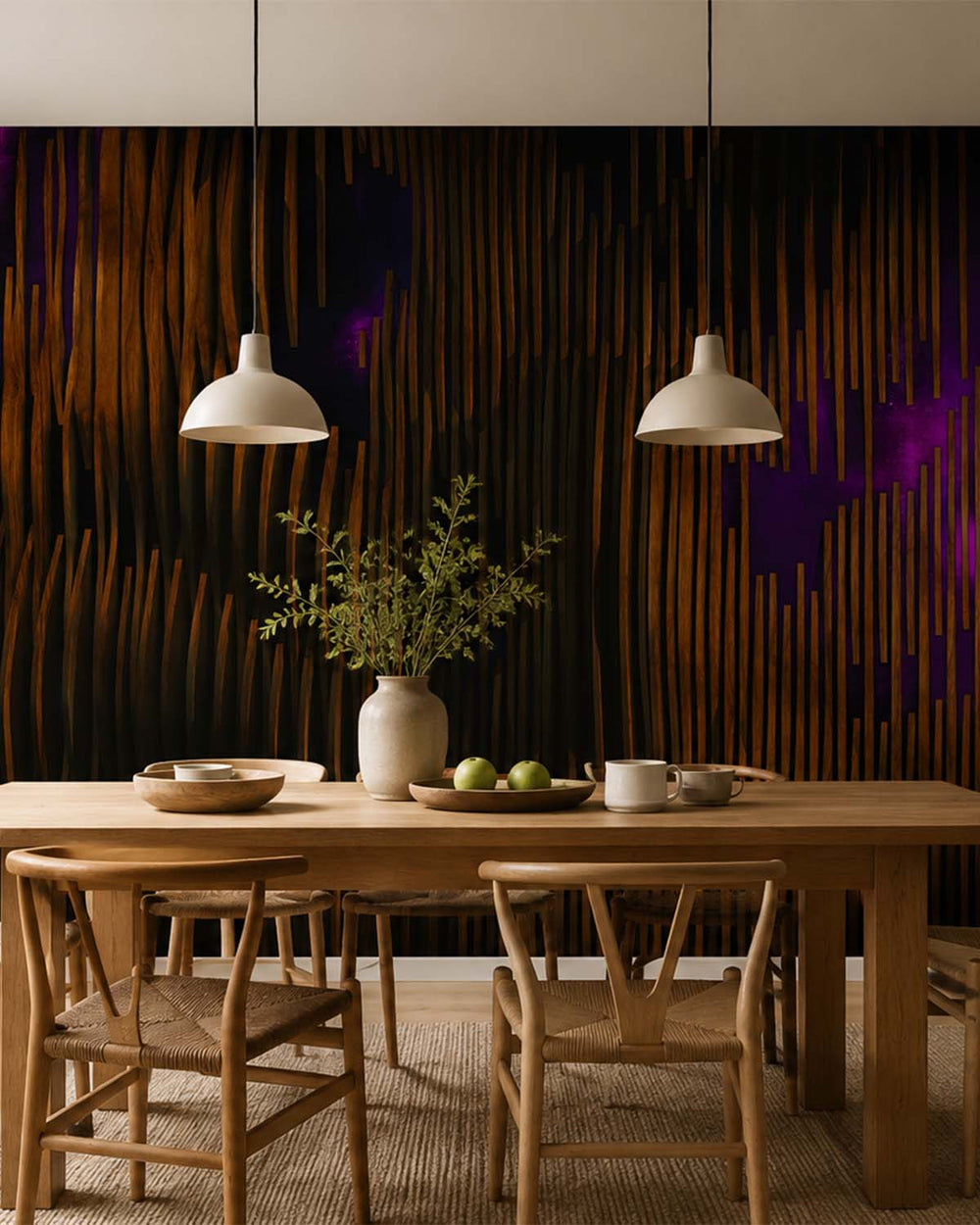 Brown Tumbleweed Abstract Stripes Mural M2921