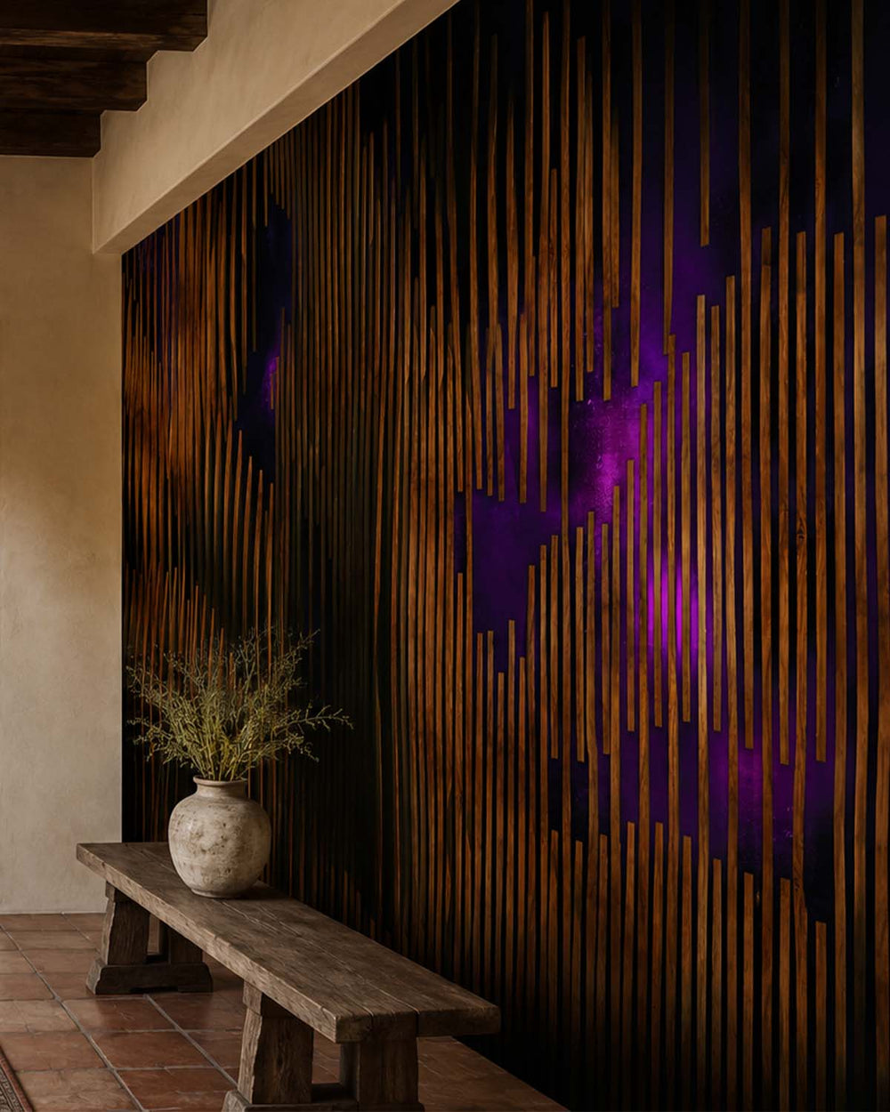 Brown Tumbleweed Abstract Stripes Mural M2921