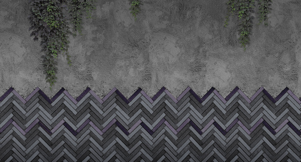 Davy's Grey Chevron Bricks Mural M2927
