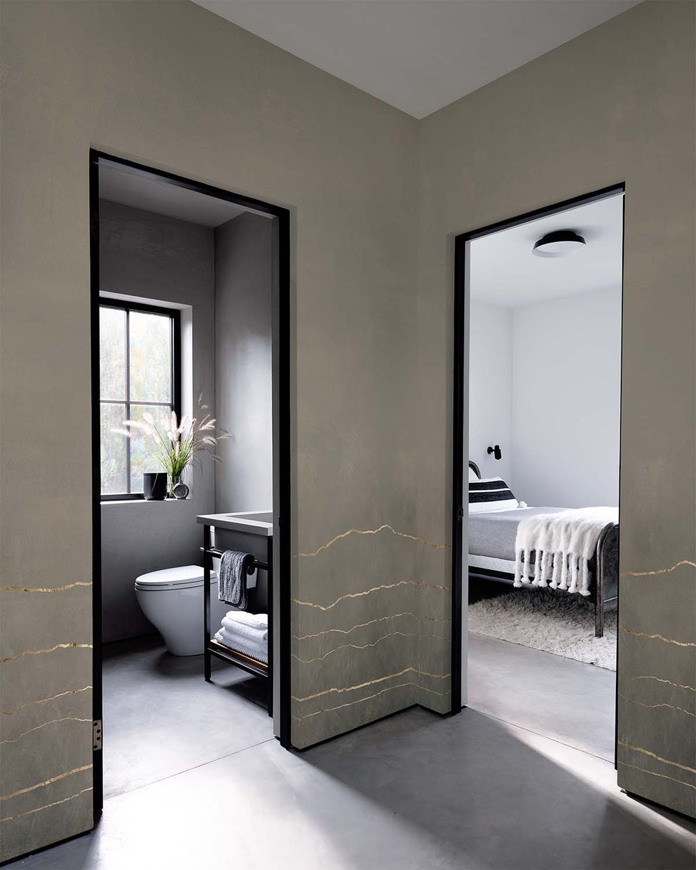 Abbey Stone Mottled Stone and Stripes Mural M2928