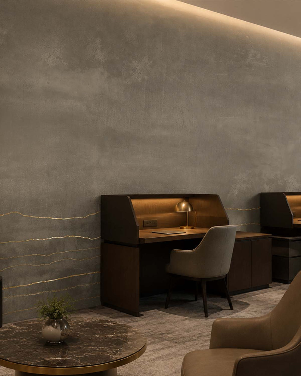 Grey Porcelain Mottled Stone and Stripes Mural M2930- Sample