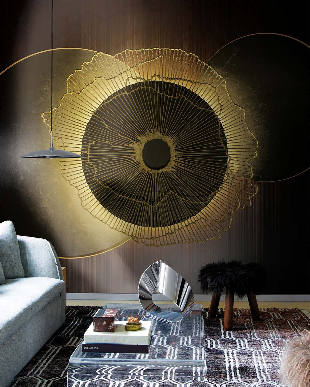 Tetsu-Guro Black Geometric Eclipse Mural M2934