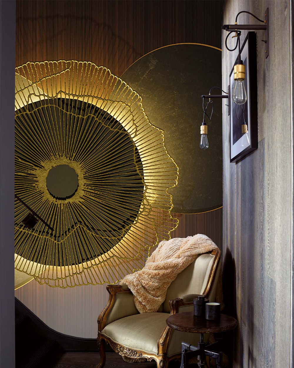 Tetsu-Guro Black Geometric Eclipse Mural M2934