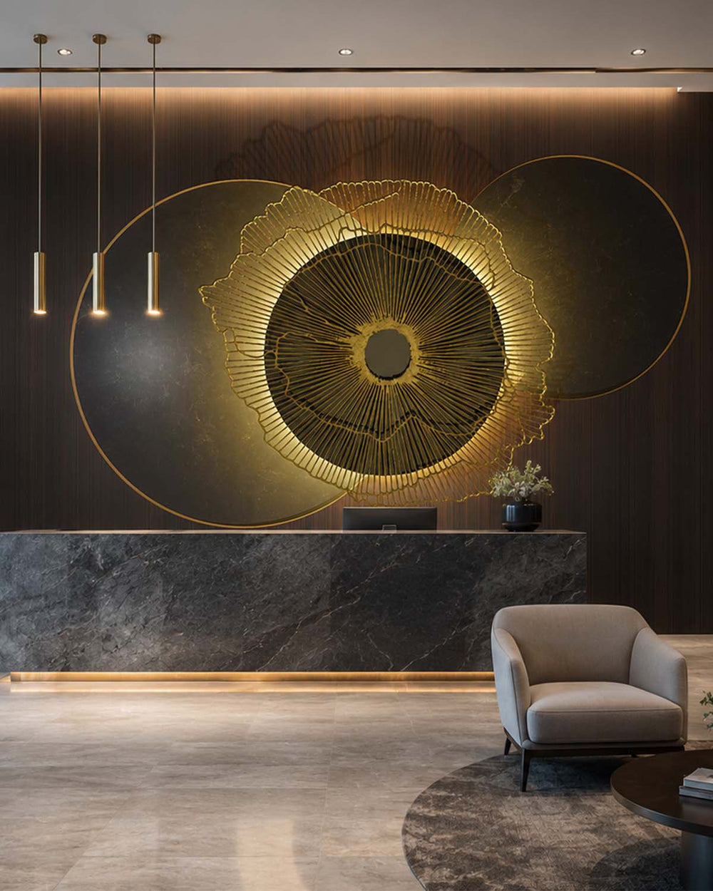 Tetsu-Guro Black Geometric Eclipse Mural M2934