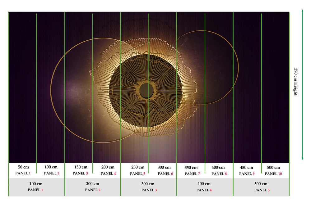 Vineyard Wine Geometric Eclipse Mural M2935