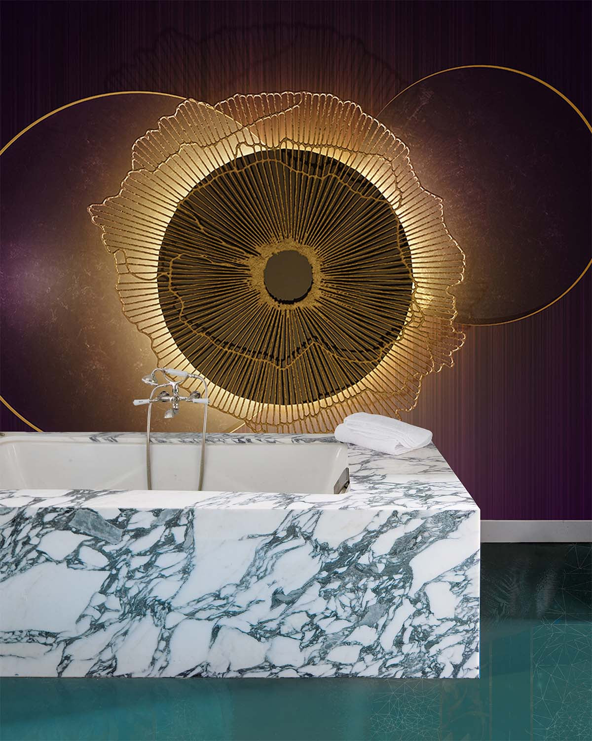 Vineyard Wine Geometric Eclipse Mural M2935