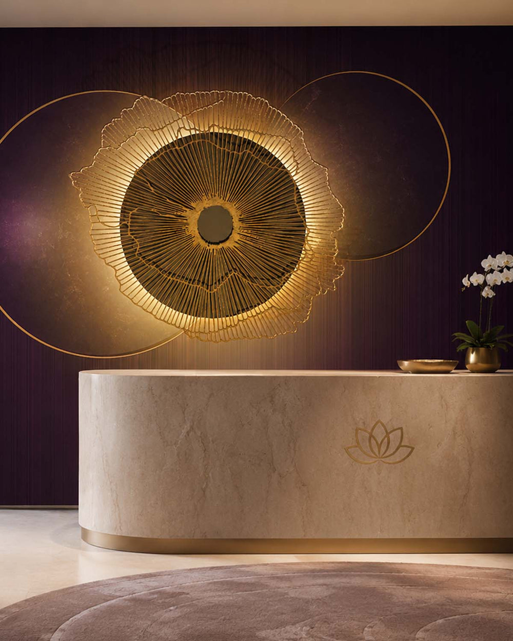 Vineyard Wine Geometric Eclipse Mural M2935- Sample