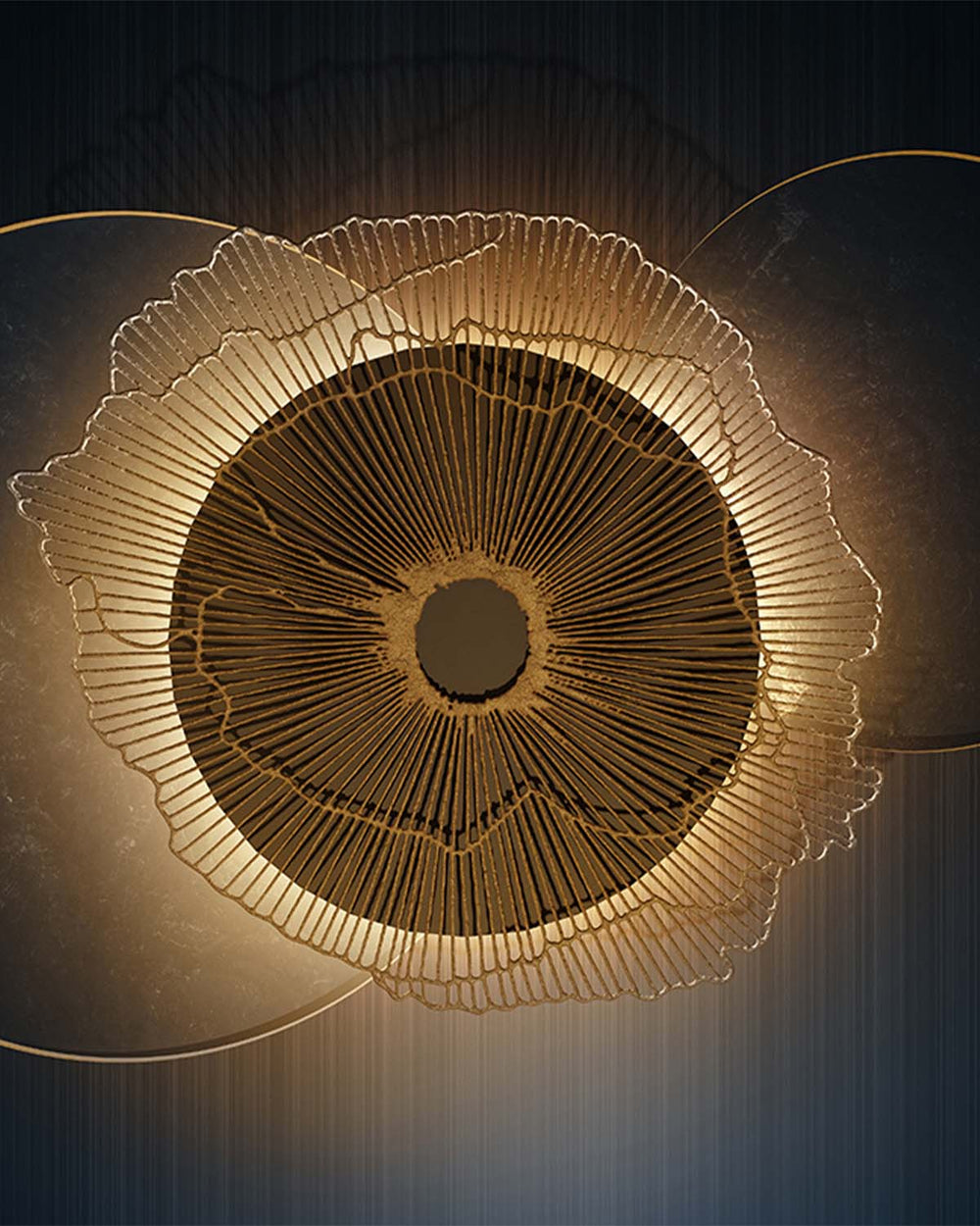 Coarse Wool Geometric Eclipse Mural M2936