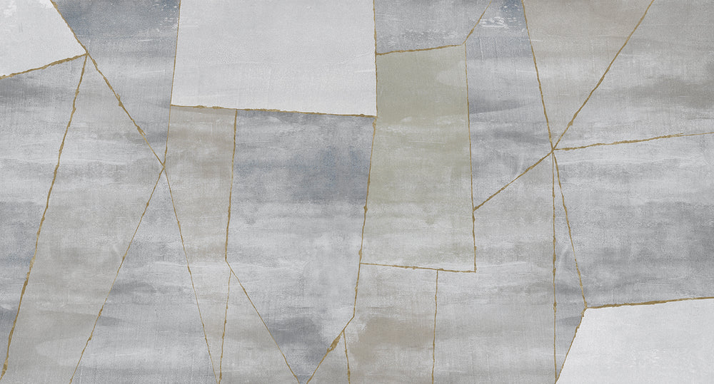 Harbour Fog Grisaille Geometric Abstraction Mural M2937