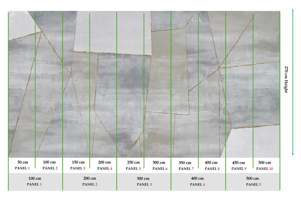 Harbour Fog Grisaille Geometric Abstraction Mural M2937