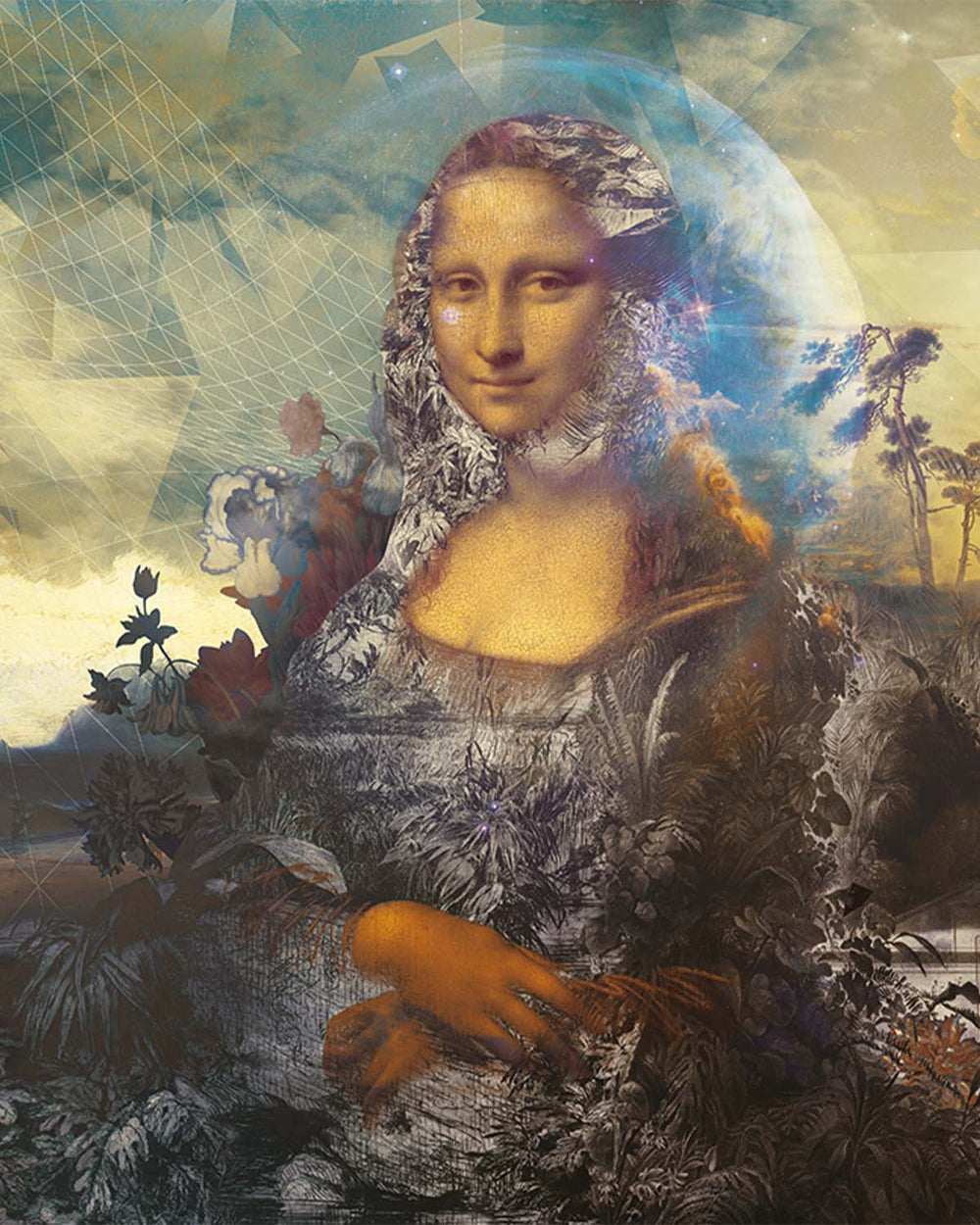 Gilneas Grey Surreal Mona Lisa Mural M2938- Sample