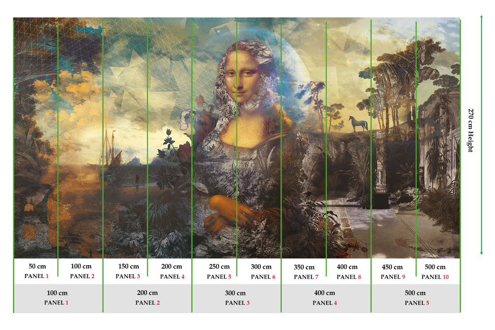 Gilneas Grey Surreal Mona Lisa Mural M2938- Sample