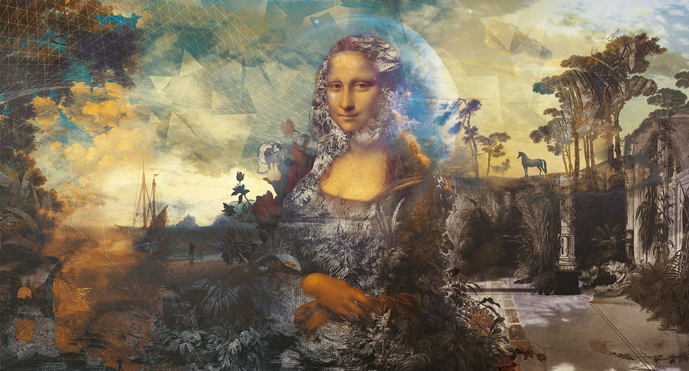 Gilneas Grey Surreal Mona Lisa Mural M2938- Sample