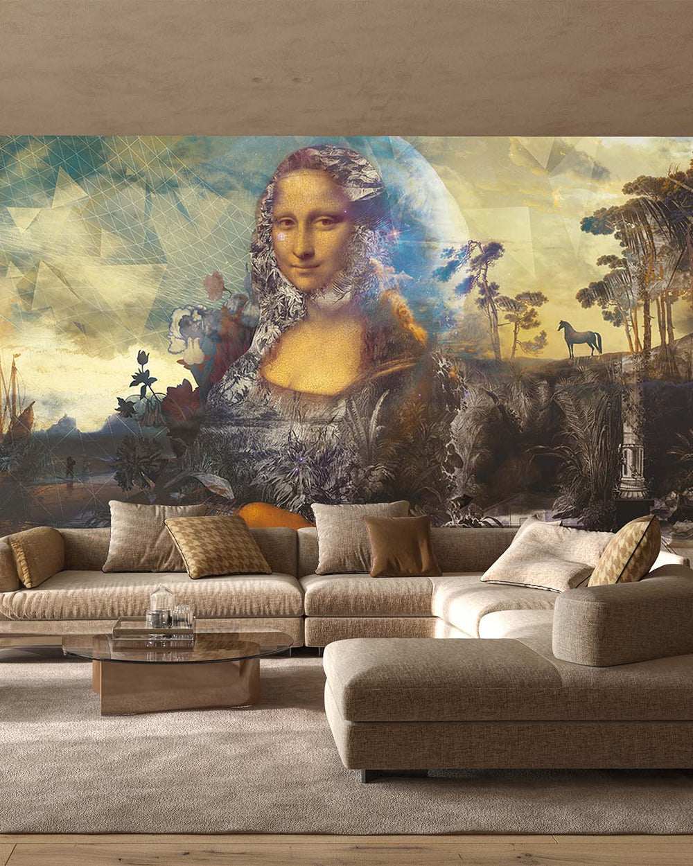 Gilneas Grey Surreal Mona Lisa Mural M2938