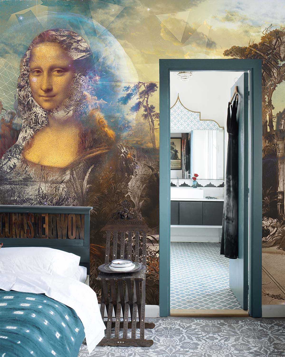 Gilneas Grey Surreal Mona Lisa Mural M2938