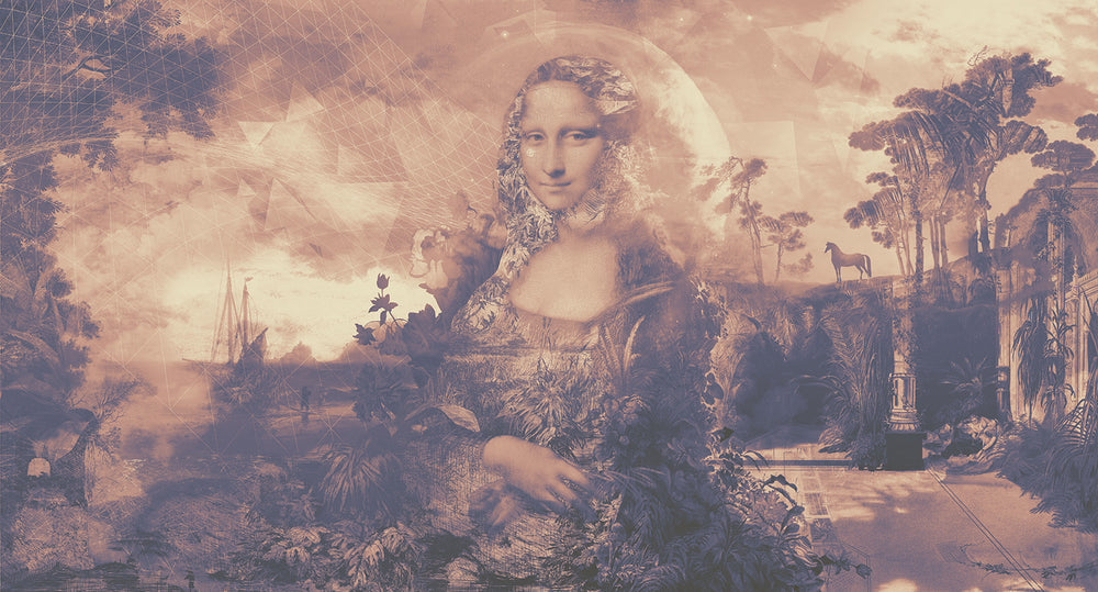 Carnaby Tan Surreal Mona Lisa Mural M2939